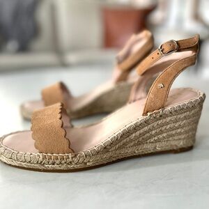 Kate Spade Tan Suede Espadrille Wedges, NWOT, Size 6.5